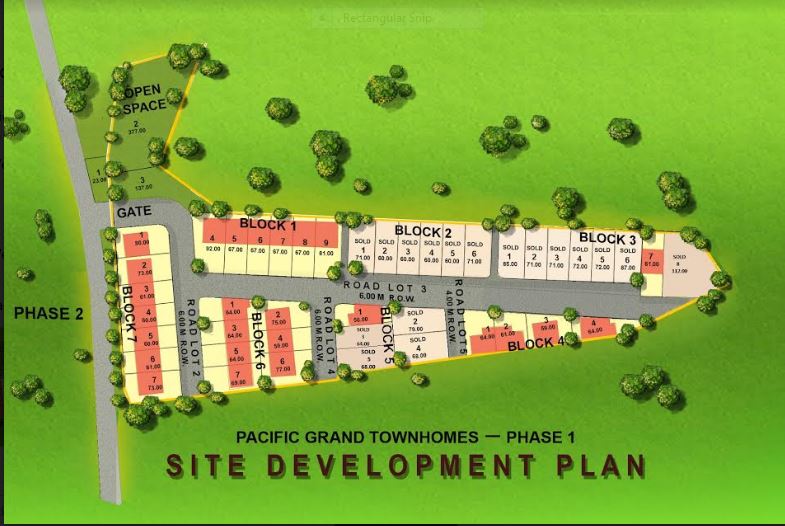 Pacific Grand townhomes map