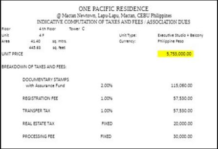 Mactan New Town price 7 May 2017