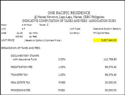 Mactan New Town price 8 May 2017