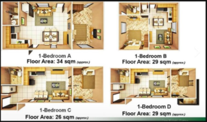 Brentwood 1 bedroom floor area